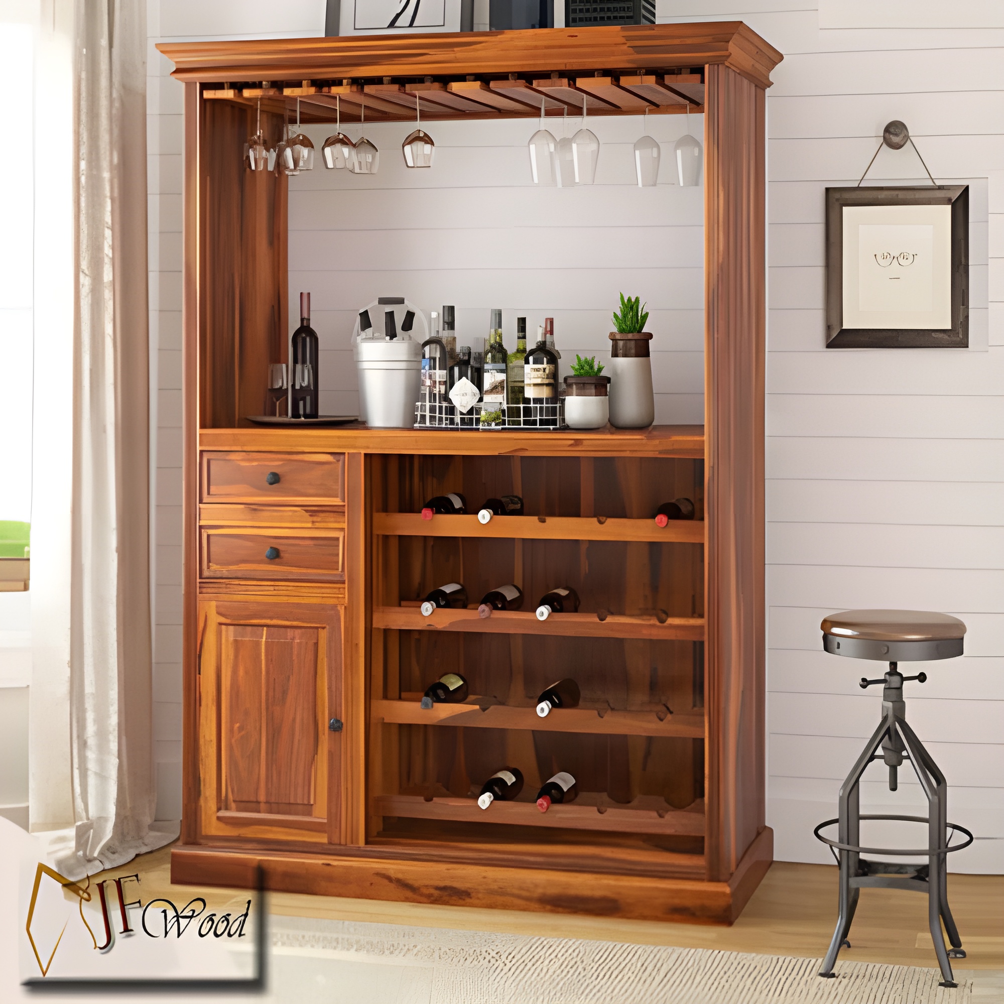 Guyana Wine Display Bar Cabinet